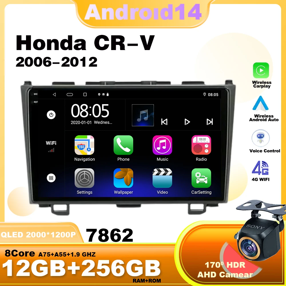 Android14 For Honda CR-V 2006-2012 Car Radio Navigation Multimedia Video Player WIFI 4G BT Head Unit Wireless Carplay
Android14 For Honda CR-V 2006-2012 Car Radio Navigation Multimedia Video Player WIFI 4G BT Head Unit Wireless Carplay