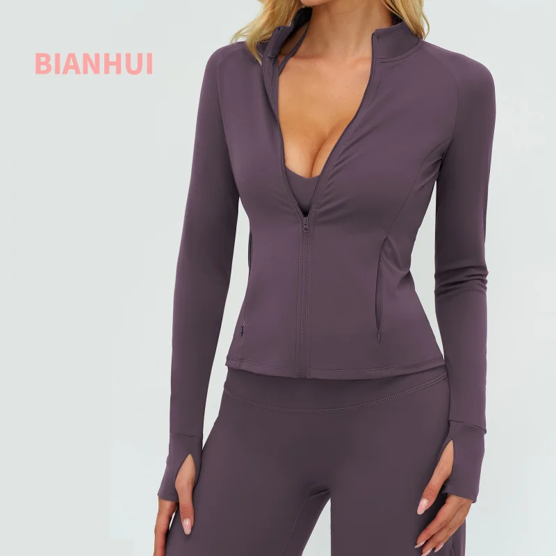 BIANHUI Female Clothing Yoga Jacket Long Sleeve Zipper Pocket Tight Top Outdoor Sports Running Fitness Sportswear Woman Gym
BIANHUI Female Clothing Yoga Jacket Long Sleeve Zipper Pocket Tight Top Outdoor Sports Running Fitness Sportswear Woman Gym