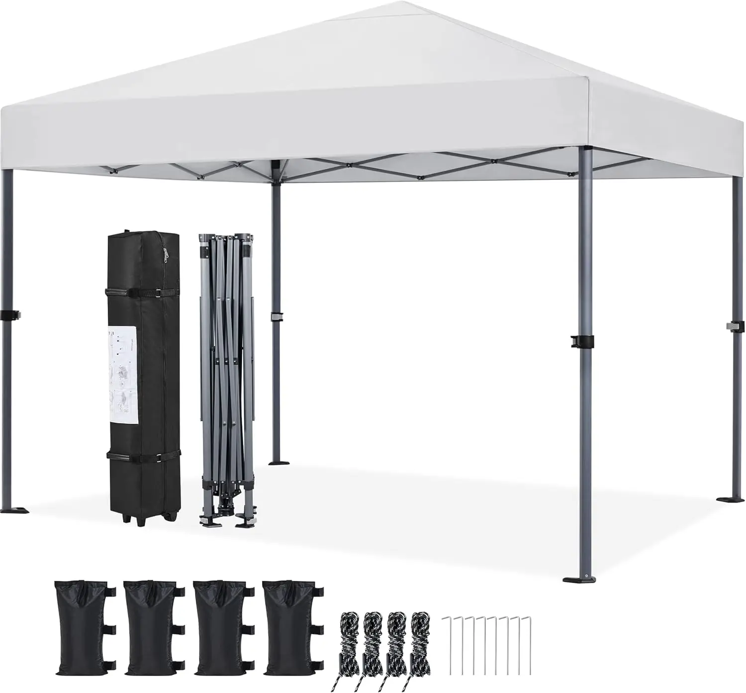 10x10 1-Person Setup Pop Up Canopy Tent, Instant Portable Commercial Canopy Tent, Outdoor Gazebo with 1-Button Push, Wheeled
10x10 1-Person Setup Pop Up Canopy Tent, Instant Portable Commercial Canopy Tent, Outdoor Gazebo with 1-Button Push, Wheeled