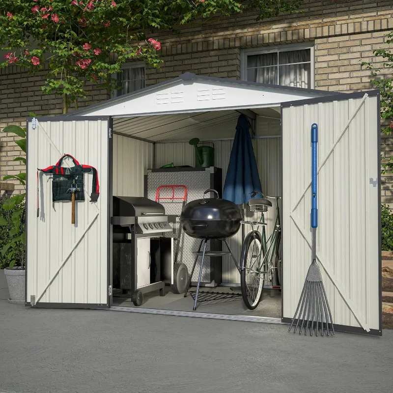 8 x 6 FT Outdoor Storage Shed, Metal Storage Shed with Double Lockable Doors, Steel Utility Tool Shed Storage House
8 x 6 FT Outdoor Storage Shed, Metal Storage Shed with Double Lockable Doors, Steel Utility Tool Shed Storage House