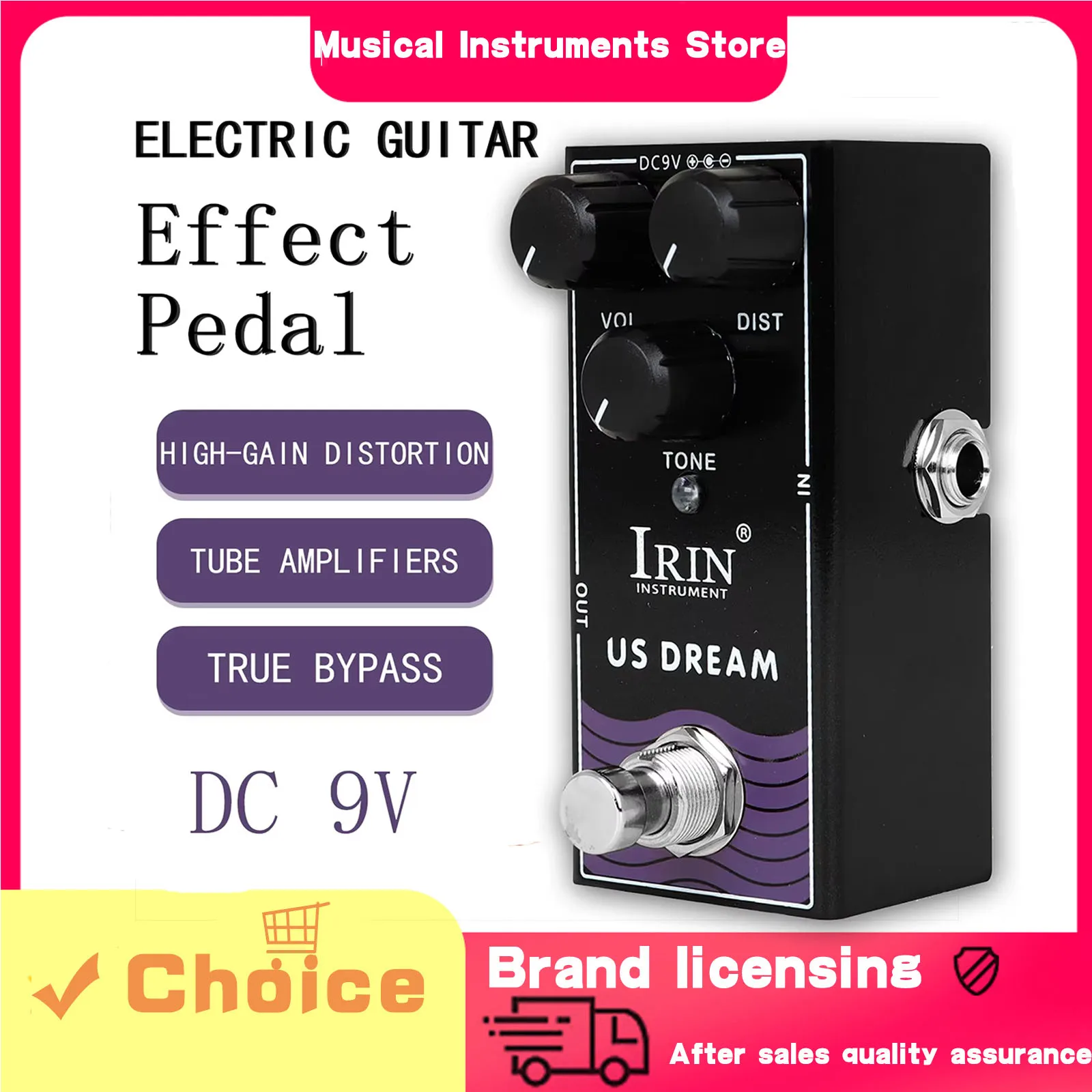 IRIN Electric Guitar Effects Pedal RF-04 US Dream Distortion High-Gain Distortion Effect True Bypass Pedal Guitar Accessories
IRIN Electric Guitar Effects Pedal RF-04 US Dream Distortion High-Gain Distortion Effect True Bypass Pedal Guitar Accessories