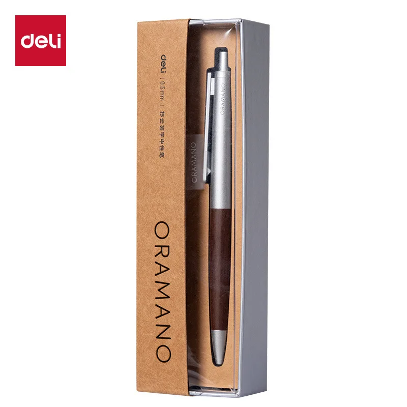 Deli A9PRO ORAMNO Gel Pen,Full Metal Body with Real Walnut Wood Grip,0.7mm/1.0mm Carbon Black Ink,High-End Business Office Pen
Deli A9PRO ORAMNO Gel Pen,Full Metal Body with Real Walnut Wood Grip,0.7mm/1.0mm Carbon Black Ink,High-End Business Office Pen