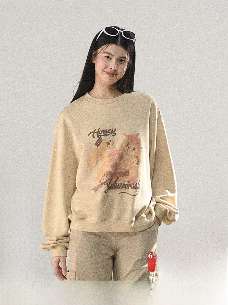Lulusmiracle American Casual Long Sleeve Printed Sweatshirt Women's Base Shirt Cartoon Animation Design Cotton Blend Fabric
Lulusmiracle American Casual Long Sleeve Printed Sweatshirt Women's Base Shirt Cartoon Animation Design Cotton Blend Fabric