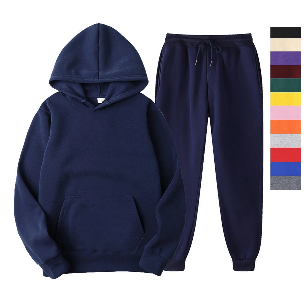 Men's Solid Color Hoodie And Pants Two-Piece Set Casual Autumn Winter Sports Tracksuit Fashionable Size S-3XL 
Men's Solid Color Hoodie And Pants Two-Piece Set Casual Autumn Winter Sports Tracksuit Fashionable Size S-3XL
