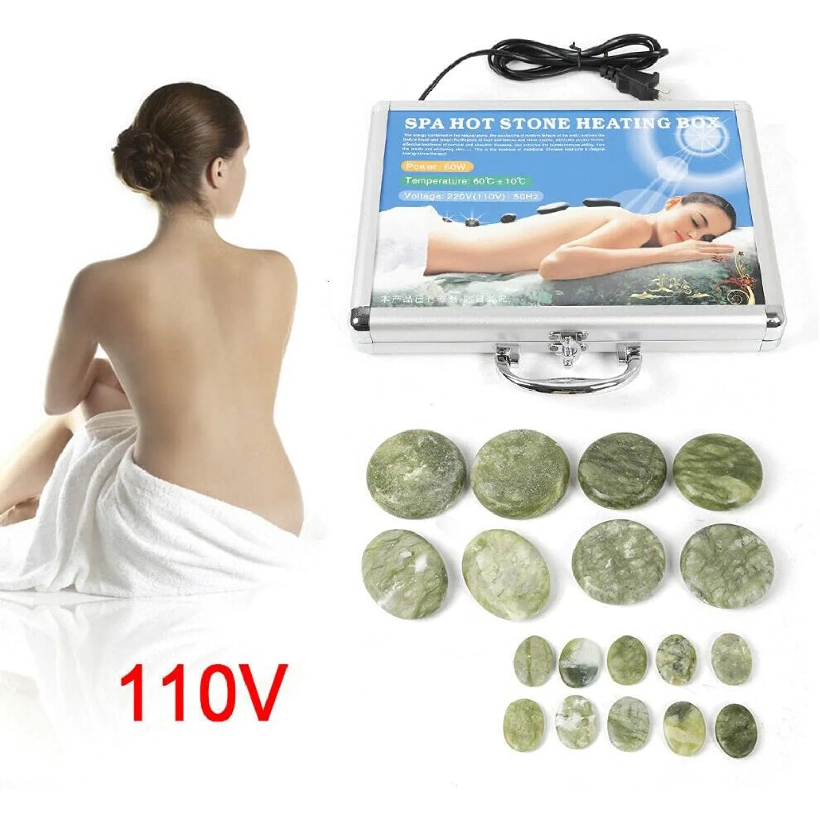 16pcs Hot Stones Massage Set w/ Warmer, Heated Hot Rocks Set for Home SPA Relaxation Treatment Pain Relief
16pcs Hot Stones Massage Set w/ Warmer, Heated Hot Rocks Set for Home SPA Relaxation Treatment Pain Relief