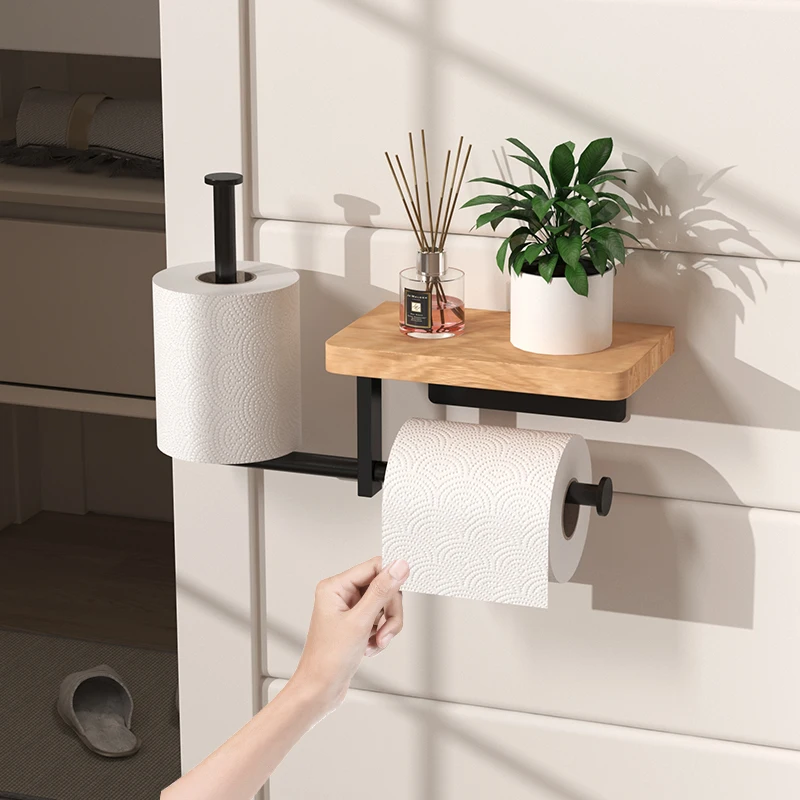 Wall-Mounted Wooden Bathroom Stand Hygiene Paper Holder Phone Stand Towel Roll Storage Shelf Wood Accessory for Bathrooms
Wall-Mounted Wooden Bathroom Stand Hygiene Paper Holder Phone Stand Towel Roll Storage Shelf Wood Accessory for Bathrooms