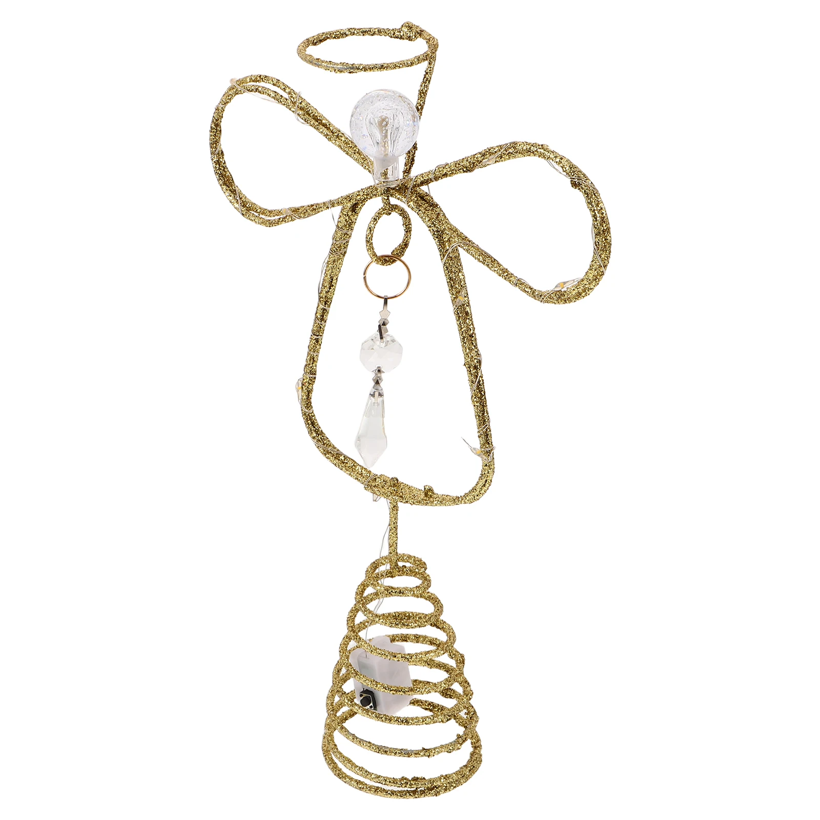 Sparkling Gold Metal Angel Tree Topper with Spiral Base Large Christmas Tree Decor for Rustic Vintage Holiday Decoration
Sparkling Gold Metal Angel Tree Topper with Spiral Base Large Christmas Tree Decor for Rustic Vintage Holiday Decoration