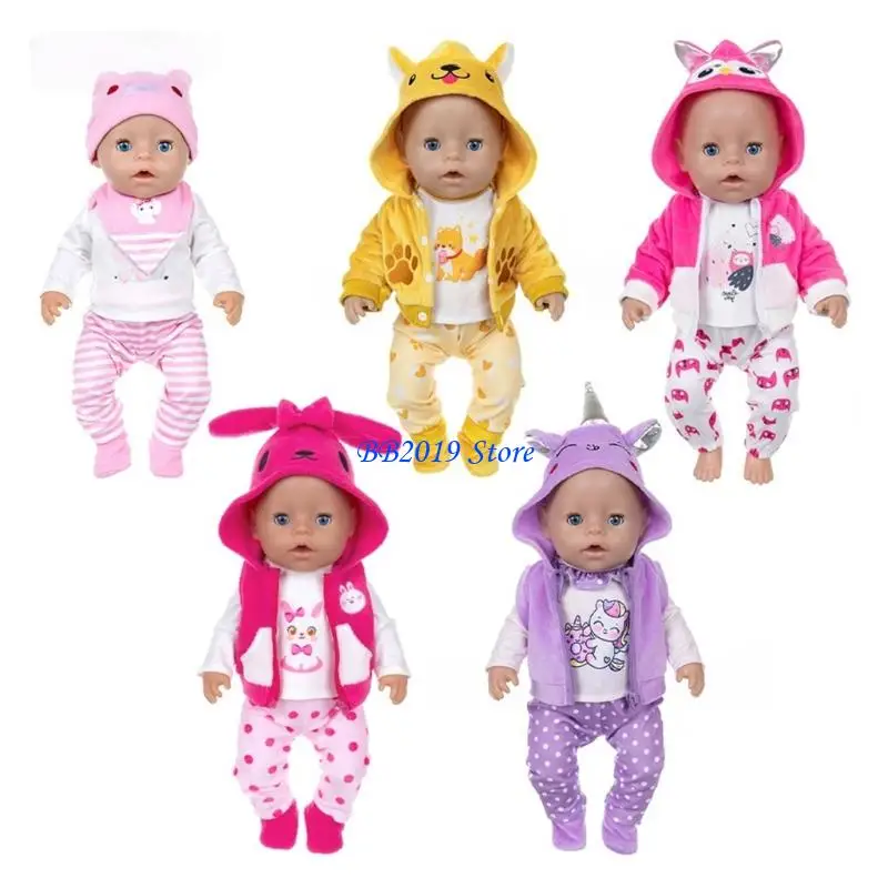 Q0KB 18-дюймовая коллекция кукольных костюмов, милый мультяшный кукольный наряд для ролевых игр для малышей
Q0KB 18-дюймовая коллекция кукольных костюмов, милый мультяшный кукольный наряд для ролевых игр для малышей
