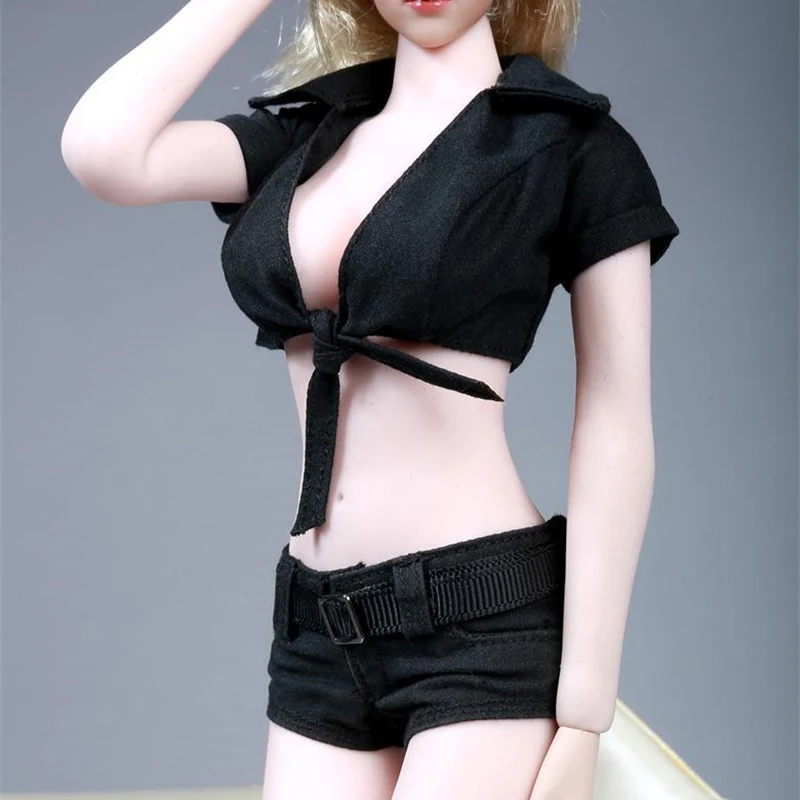 Fire Girl Toys FG002 1/6 Scale Female Sexy Black Shirt Shorts Leather High Heels Set for 12" Action Figures Tbleague Phicen Doll
Fire Girl Toys FG002 1/6 Scale Female Sexy Black Shirt Shorts Leather High Heels Set for 12" Action Figures Tbleague Phicen Doll