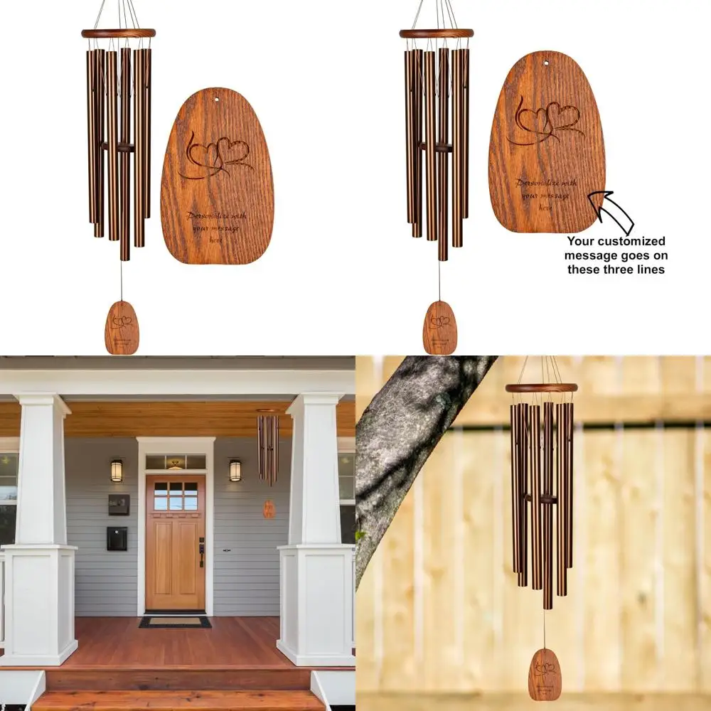 large 40" bronze double heart memorial wind chime - personalized amazing grace outdoor chime
large 40" bronze double heart memorial wind chime - personalized amazing grace outdoor chime