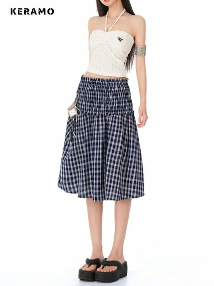 Sexy Casual Style Plaid Print Elastic Waist Soft Mid Long Skirts 2025 Summer Women's Chiffon High Waist Hotsweet A-line Skirt
Sexy Casual Style Plaid Print Elastic Waist Soft Mid Long Skirts 2025 Summer Women's Chiffon High Waist Hotsweet A-line Skirt