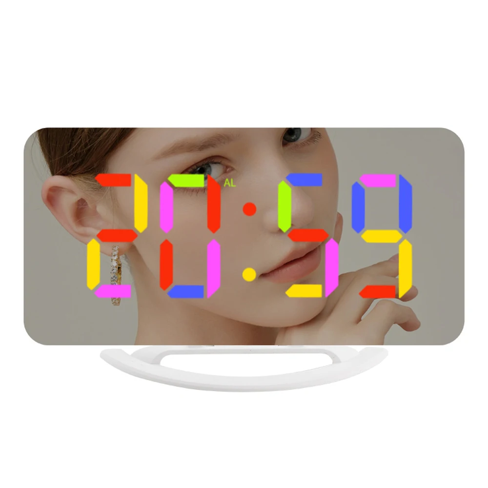 TS-8201 LED Mirror Alarm Clock Digital RGB LED Color Display Snooze Clocks Wake Up Adjustable Electronic Large Display Clock
TS-8201 LED Mirror Alarm Clock Digital RGB LED Color Display Snooze Clocks Wake Up Adjustable Electronic Large Display Clock