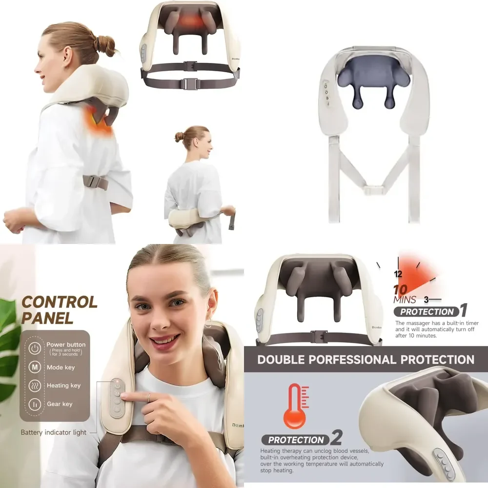 【CHIMU HOME】 Wireless Shiatsu Neck Shoulder Massager with Heat Hands Free Deep Tissue Kneading Electric Portable for Home
【CHIMU HOME】 Wireless Shiatsu Neck Shoulder Massager with Heat Hands Free Deep Tissue Kneading Electric Portable for Home