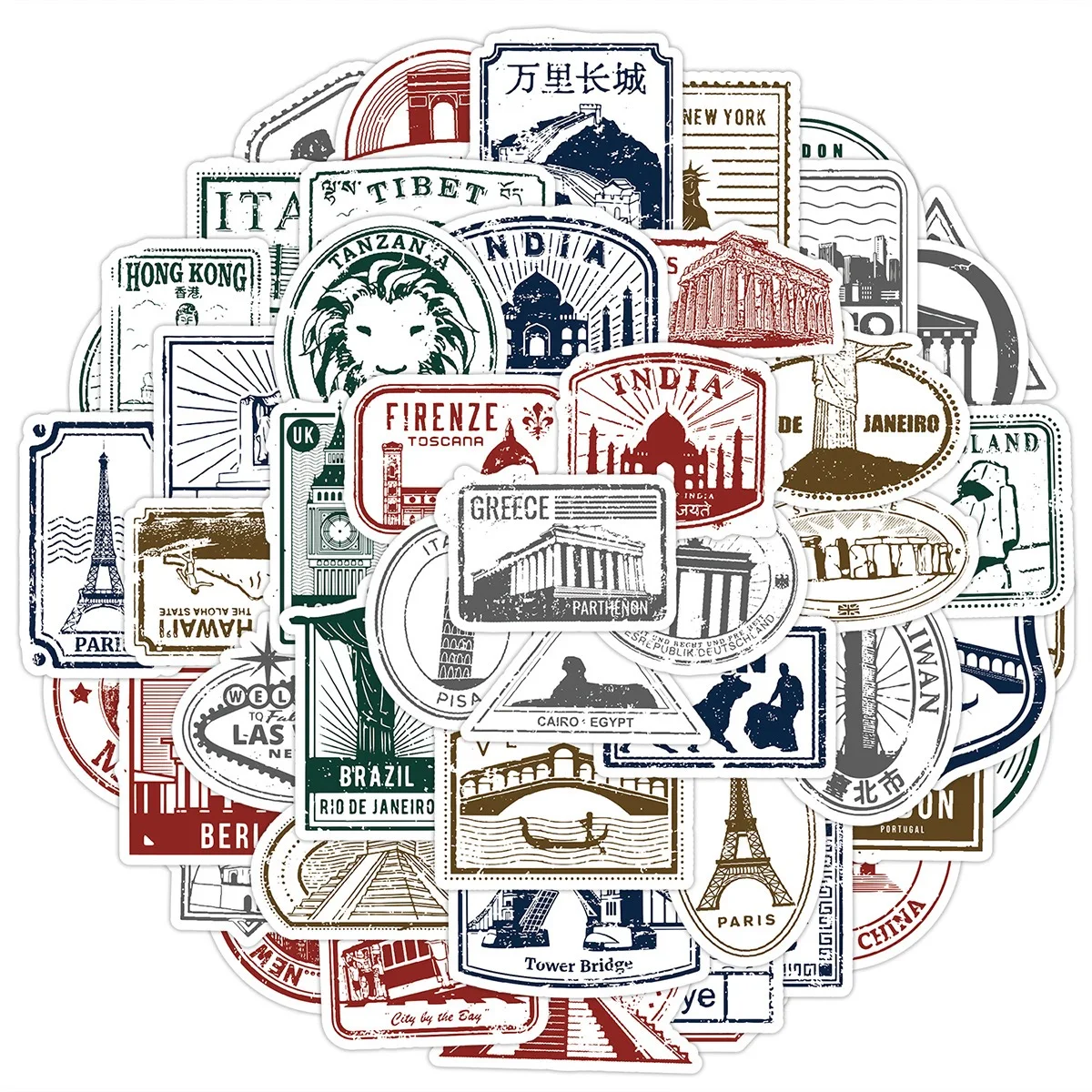 10/50PCS Vintage Landmark Travel Stamp Stickers Scrapbook Phone Luggage Laptop Guitar DIY Waterproof Sticker Decals Kids Toy
10/50PCS Vintage Landmark Travel Stamp Stickers Scrapbook Phone Luggage Laptop Guitar DIY Waterproof Sticker Decals Kids Toy