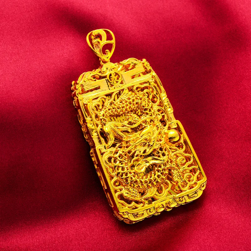 Men's Dragon Totem Square Pendant (24K AU999) - Raised Ancient Dragon Square, Vintage Matte Finish, Retro Biker Style
Men's Dragon Totem Square Pendant (24K AU999) - Raised Ancient Dragon Square, Vintage Matte Finish, Retro Biker Style