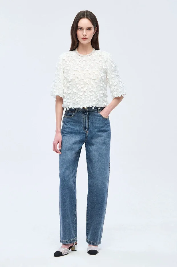 Lemon Cheese OBZ26 Spring Fashion round Neck Loose Slimming 3D Flower Short Sleeve Top Women's Commute Style Outerwear
Lemon Cheese OBZ26 Spring Fashion round Neck Loose Slimming 3D Flower Short Sleeve Top Women's Commute Style Outerwear