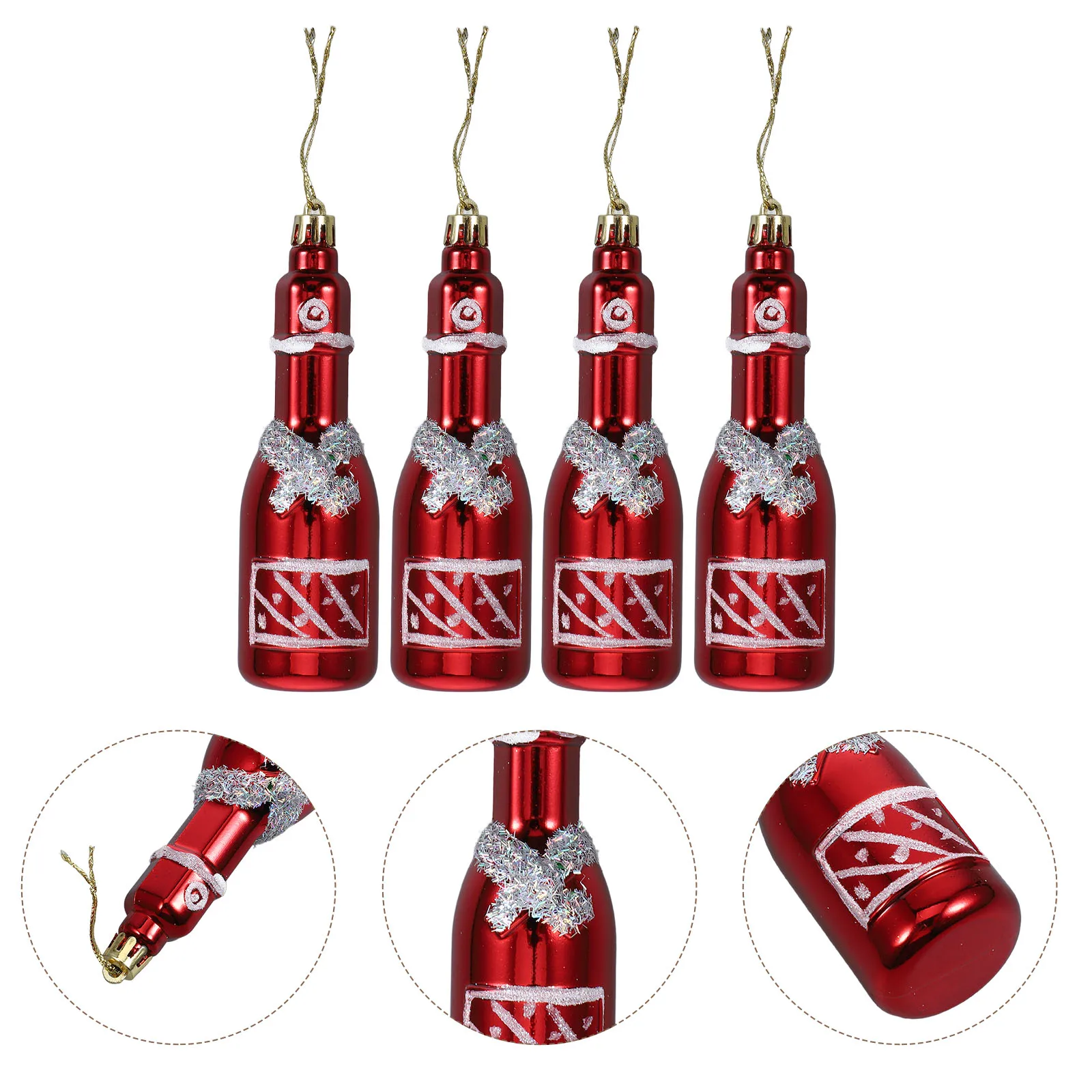 4pcs Christmas Tree Wine Bottle Hanging Ornament Cute Decor Plastic Party Supplies Lightweight Decoration Xmas Tree
4pcs Christmas Tree Wine Bottle Hanging Ornament Cute Decor Plastic Party Supplies Lightweight Decoration Xmas Tree