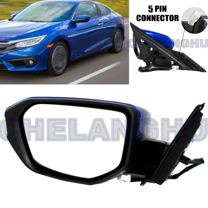 Mirror Assembly For Honda Civic 2016 2017 2018 2019 2020 2021 US version Left Side 5 Pins Blue Painted Heated Power Adjust
Mirror Assembly For Honda Civic 2016 2017 2018 2019 2020 2021 US version Left Side 5 Pins Blue Painted Heated Power Adjust