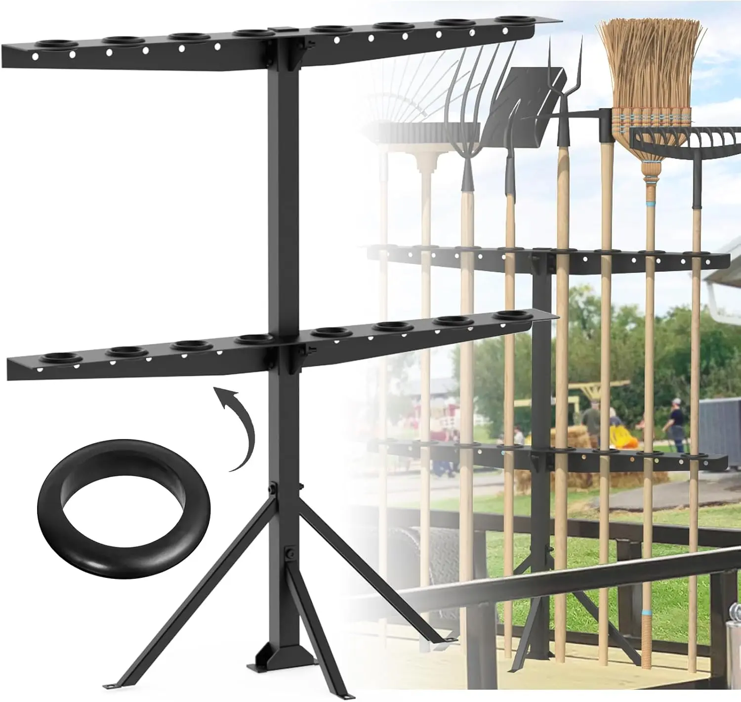 Utility Trailer Tool Rack with Brackets, Shovel and Rake Holder for Truck Accessories, Standard Black
Utility Trailer Tool Rack with Brackets, Shovel and Rake Holder for Truck Accessories, Standard Black