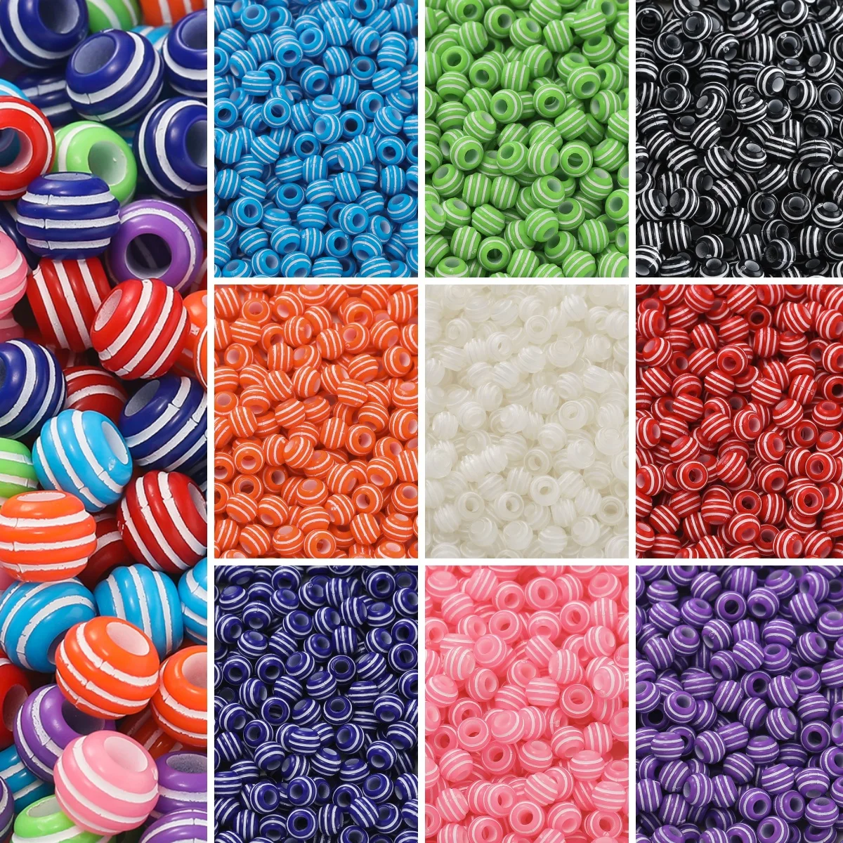50pcs/Lots 10mm Acrylic Big Hole Beads Btriped Round Loose Spacer Beads for DIY Bracelet Necklace Jewelry Accessories Making 
50pcs/Lots 10mm Acrylic Big Hole Beads Btriped Round Loose Spacer Beads for DIY Bracelet Necklace Jewelry Accessories Making