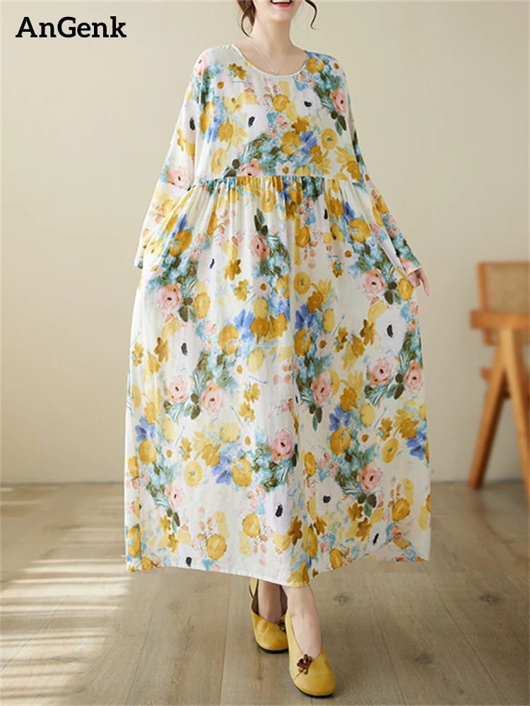 Oversize Cotton Vintage Yellow Autumn Dresses Women 2023 Casual Loose Long Dress Femme Robe Office Lady Vestidos Elegant Clothes
Oversize Cotton Vintage Yellow Autumn Dresses Women 2023 Casual Loose Long Dress Femme Robe Office Lady Vestidos Elegant Clothes