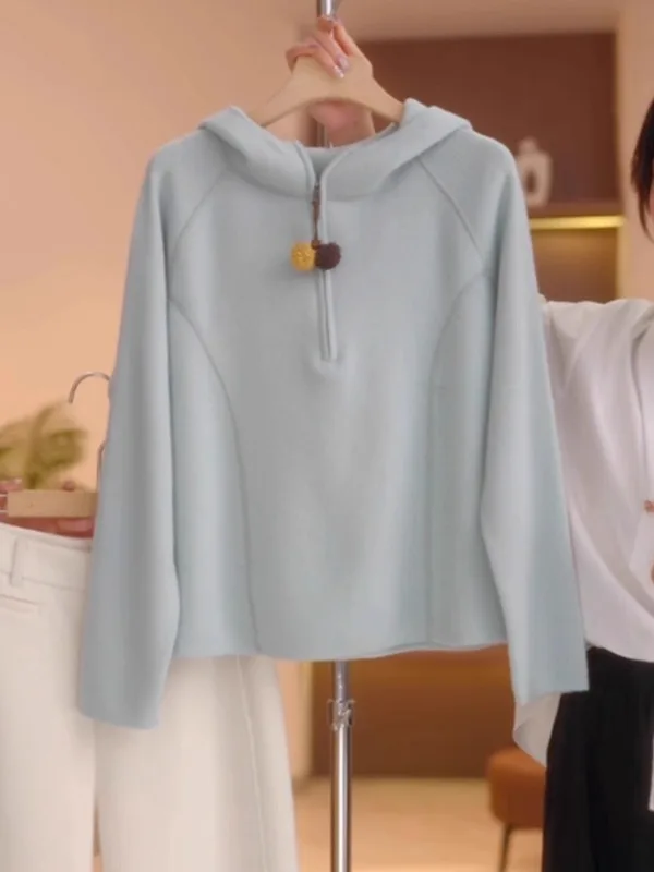 Blue Hoodie Jacket Women's Spring New Large Size Fat MM Slimming Half Zip Hooded Top Comfortable Loose Fit Long Sleeve Korean...
Blue Hoodie Jacket Women's Spring New Large Size Fat MM Slimming Half Zip Hooded Top Comfortable Loose Fit Long Sleeve Korean...