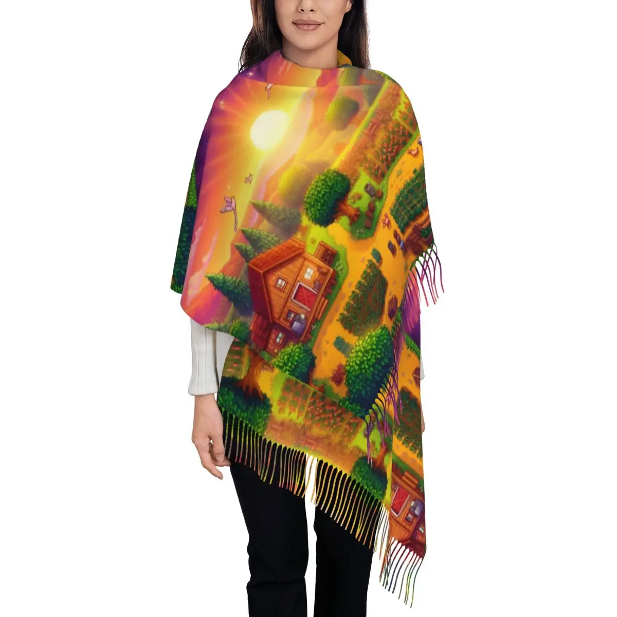 Женская шаль Stardew Valley Pelicans Town, теплый большой мягкий шарф, шарфы с кисточками из пашмины
Женская шаль Stardew Valley Pelicans Town, теплый большой мягкий шарф, шарфы с кисточками из пашмины
