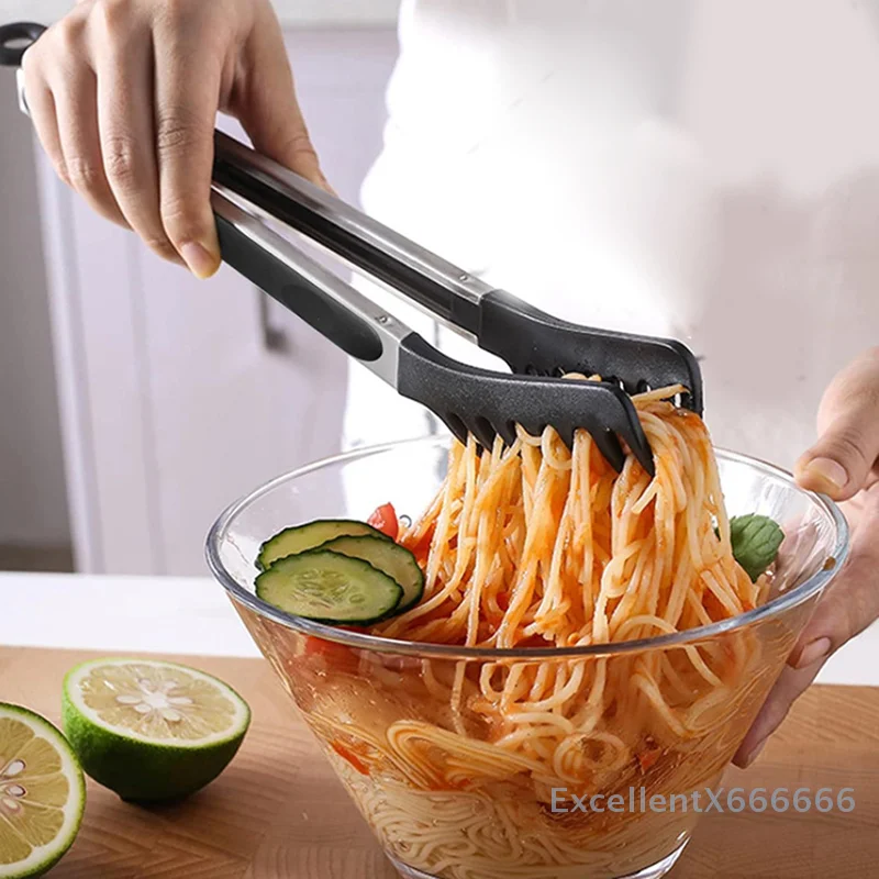 Stainless Steel Noodle Tongs Non-slip Handle Heat-resistant Chuck Easy To Store Multi-functional Food Tongs
Stainless Steel Noodle Tongs Non-slip Handle Heat-resistant Chuck Easy To Store Multi-functional Food Tongs