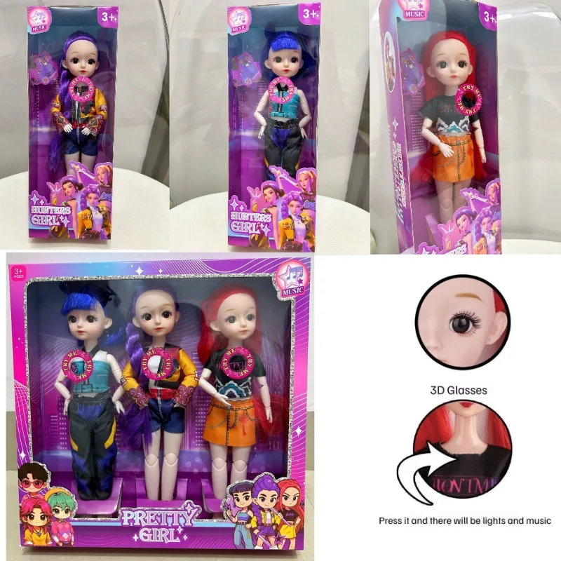 New Doll Toys Demon Hunters Cute Doll Action Figure Toy 3D Eyes Lighting Music Theme Song Series Children IdealToysGift
New Doll Toys Demon Hunters Cute Doll Action Figure Toy 3D Eyes Lighting Music Theme Song Series Children IdealToysGift