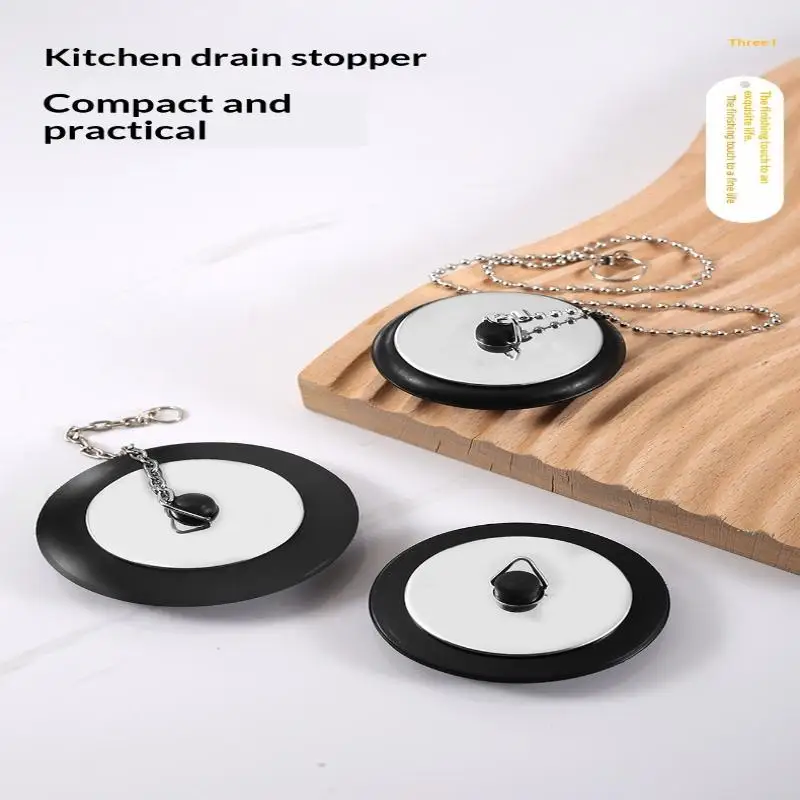 1 PCS Stainless Steel Rubber Sink Stopper With Hanging Chain Leak Proof Seal For Kitchen Bathroom Drain
1 PCS Stainless Steel Rubber Sink Stopper With Hanging Chain Leak Proof Seal For Kitchen Bathroom Drain