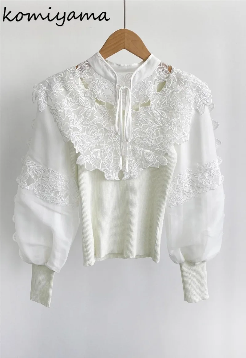 Stand Collar Lace Flower Sweater Long Sleeve Ropa Mujer Japanese Pullover Spring 2025 Womens Clothing Bandage Bow Knitwears
Stand Collar Lace Flower Sweater Long Sleeve Ropa Mujer Japanese Pullover Spring 2025 Womens Clothing Bandage Bow Knitwears