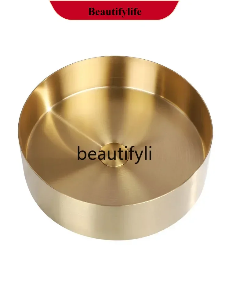 B185 SS Round stainless steel countertop basin Household bathroom Wash art basin Balcony wash basin Single 
B185 SS Round stainless steel countertop basin Household bathroom Wash art basin Balcony wash basin Single