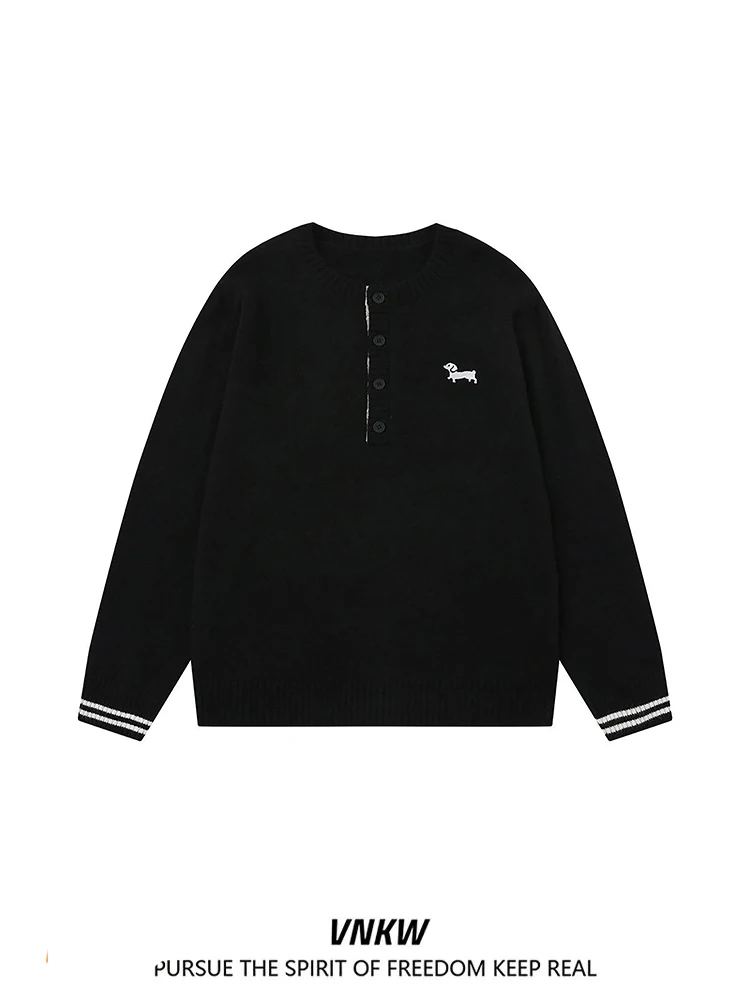 Утепленный повседневный вязаный свитер с воротником «Генри», вышивкой в виде собаки, мужской, свободный, универсальный, в стиле ретро, теплый, дышащий, для зимы
Утепленный повседневный вязаный свитер с воротником «Генри», вышивкой в виде собаки, мужской, свободный, универсальный, в стиле ретро, теплый, дышащий, для зимы