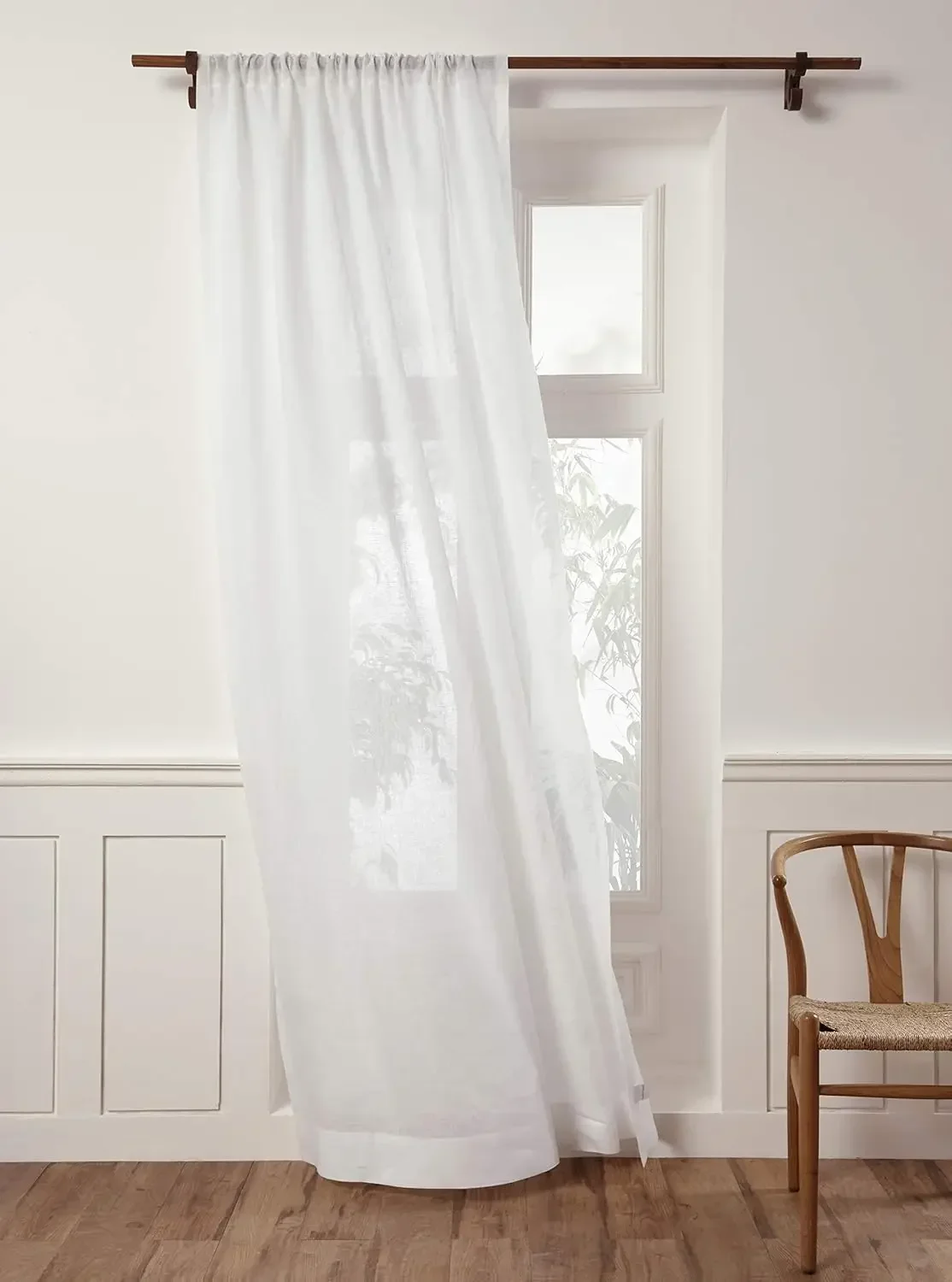 White Linen Sheer Curtain 84 Inch - 100% Pure Linen European Flax Window Treatment Panel 52 x 84 Inch - Light Filtering Rod
White Linen Sheer Curtain 84 Inch - 100% Pure Linen European Flax Window Treatment Panel 52 x 84 Inch - Light Filtering Rod