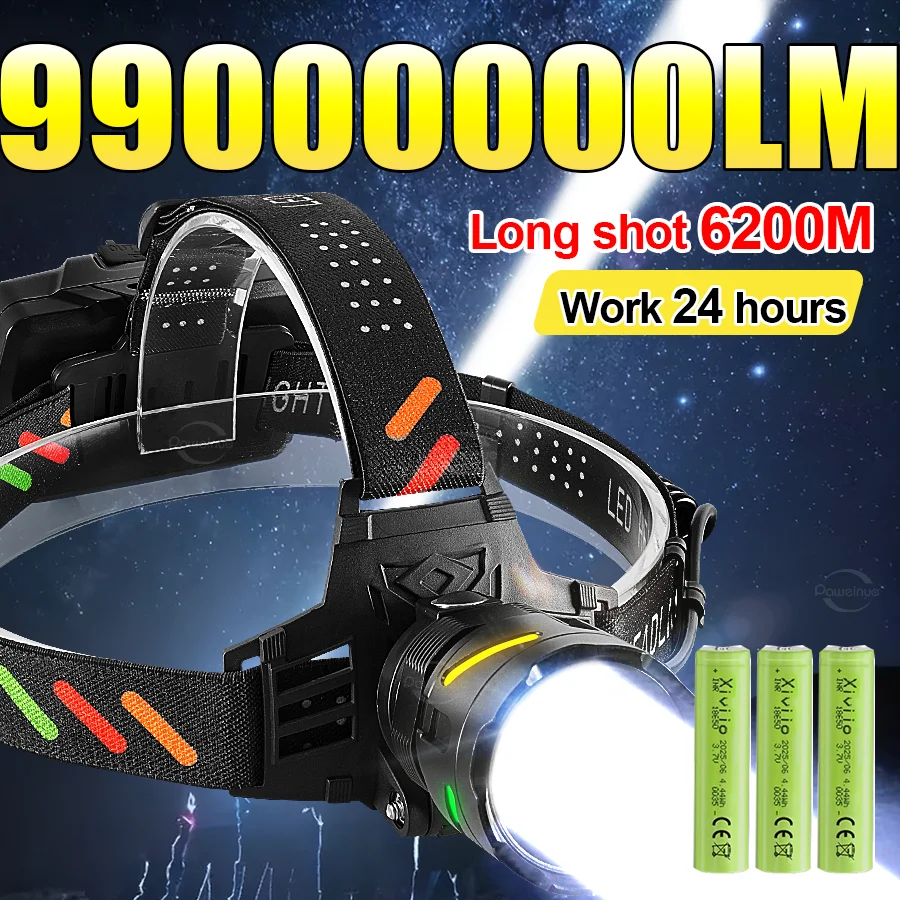 Налобный фонарь 99000000 лм, самый мощный, с высокой яркостью, перезаряжаемый, на аккумуляторе 18650, для рыбалки, профессиональный фронтальный светильник
Налобный фонарь 99000000 лм, самый мощный, с высокой яркостью, перезаряжаемый, на аккумуляторе 18650, для рыбалки, профессиональный фронтальный светильник