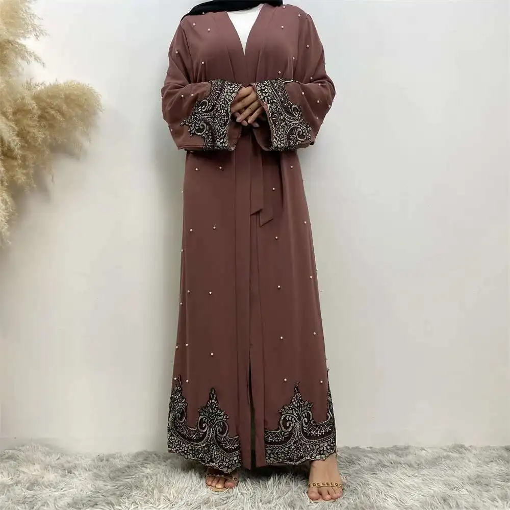 Muslim Long Sleeved Embroidered Beaded Robe Female Arab Long Cardigan #1684 Robe Abaya Ramadan Dubai Luxury Islam Elegant
Muslim Long Sleeved Embroidered Beaded Robe Female Arab Long Cardigan #1684 Robe Abaya Ramadan Dubai Luxury Islam Elegant