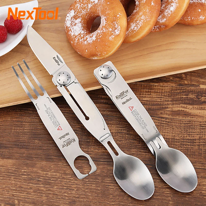 Nextrool Portable Stainless Steel Camping Picnic Cutlery Knife Fork Spoon Folding Knife Multi-tool Flatware Tableware Travel Kit
Nextrool Portable Stainless Steel Camping Picnic Cutlery Knife Fork Spoon Folding Knife Multi-tool Flatware Tableware Travel Kit