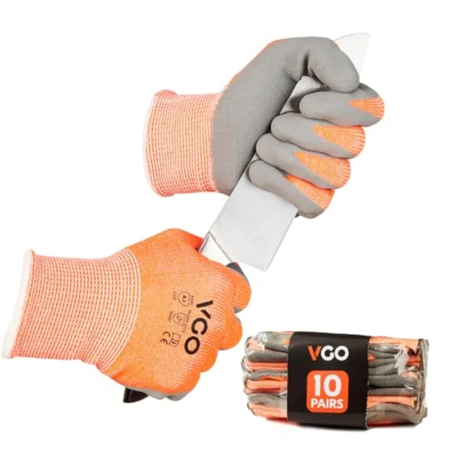 Vgo... Cut Resistant GlovesCutproof Work Gloves Men Women Latex Rubber Coated EN388 level C ANSI level A3 RB248HY Orange
Vgo... Cut Resistant GlovesCutproof Work Gloves Men Women Latex Rubber Coated EN388 level C ANSI level A3 RB248HY Orange