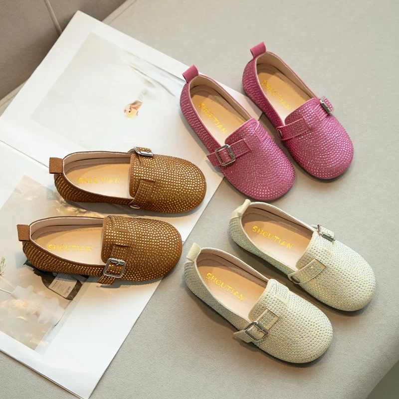 Children Leather Shoes Chic Formal Boys Girls Flat Shoes Soft Sole 2024 New Rhinestone Kids Casual Shoes with Buckle Slip-on
Children Leather Shoes Chic Formal Boys Girls Flat Shoes Soft Sole 2024 New Rhinestone Kids Casual Shoes with Buckle Slip-on
