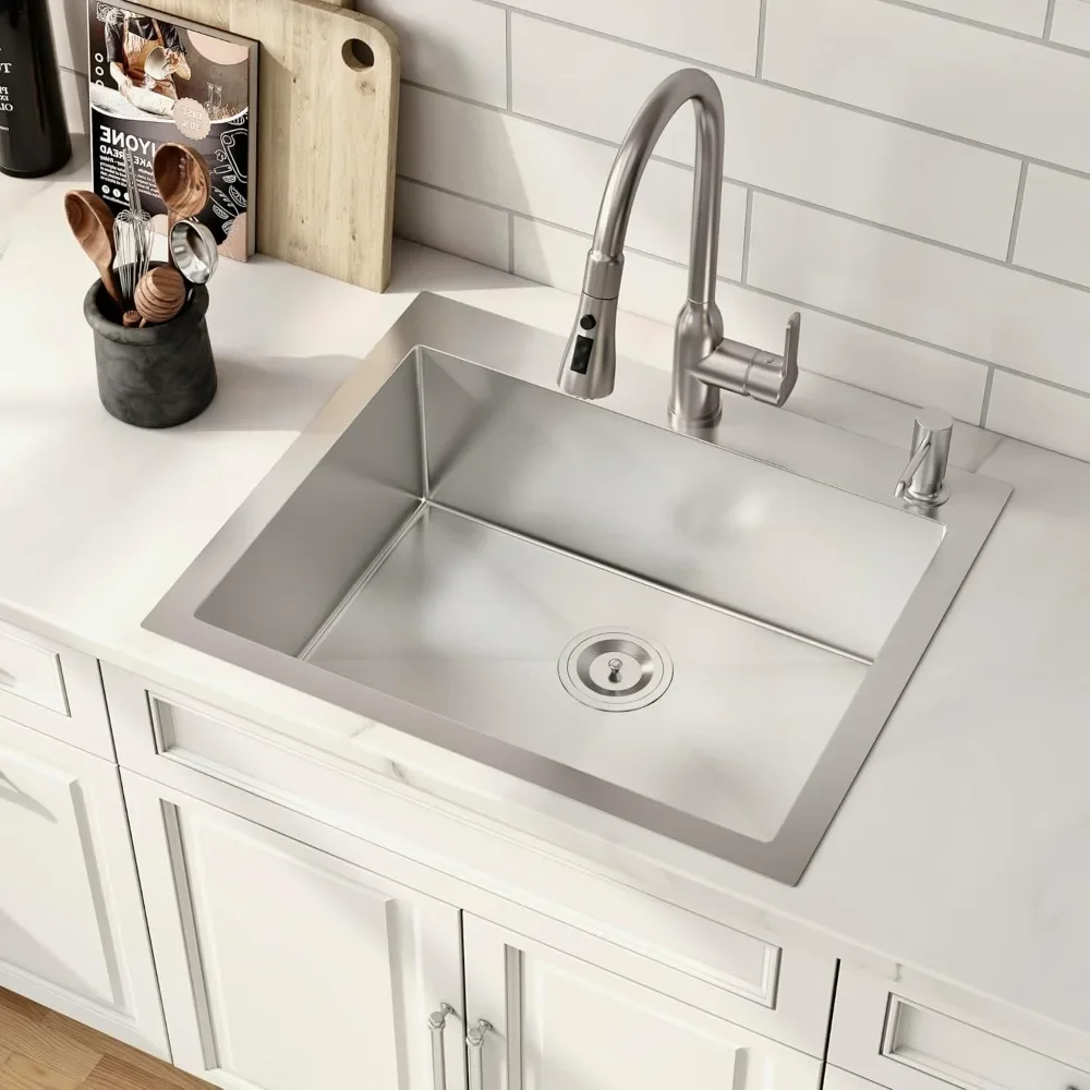 Drop In Kitchen Sink Topmount 16 Gauge 304 Stainless Steel Brushed Nickel Handmade Single Bowl Sinks
Drop In Kitchen Sink Topmount 16 Gauge 304 Stainless Steel Brushed Nickel Handmade Single Bowl Sinks