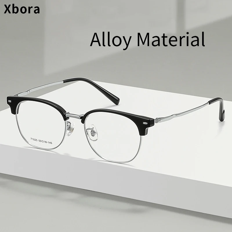 Xbora Trendy TR90 Eyebrow Line Half Frame Eyeglasses Round Retro Alloy Legs Women's Men's Optical Prescription Glasses 71025K
Xbora Trendy TR90 Eyebrow Line Half Frame Eyeglasses Round Retro Alloy Legs Women's Men's Optical Prescription Glasses 71025K