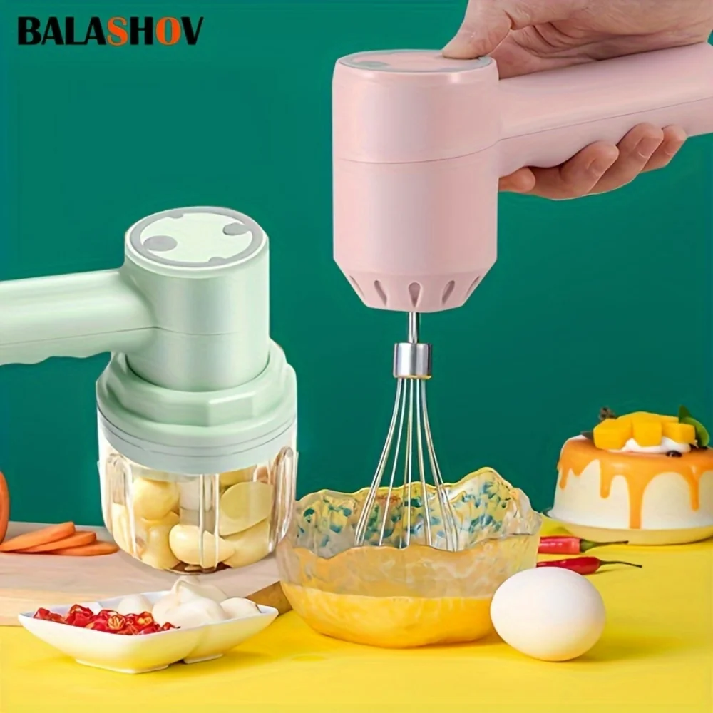 Wireless Portable Hand Mixer 3 Speeds, 2-in-1 Hand Blender & Meat Grinder, Eggbeater, Cream Beater, Baby Food Chopper, & Garli
Wireless Portable Hand Mixer 3 Speeds, 2-in-1 Hand Blender & Meat Grinder, Eggbeater, Cream Beater, Baby Food Chopper, & Garli