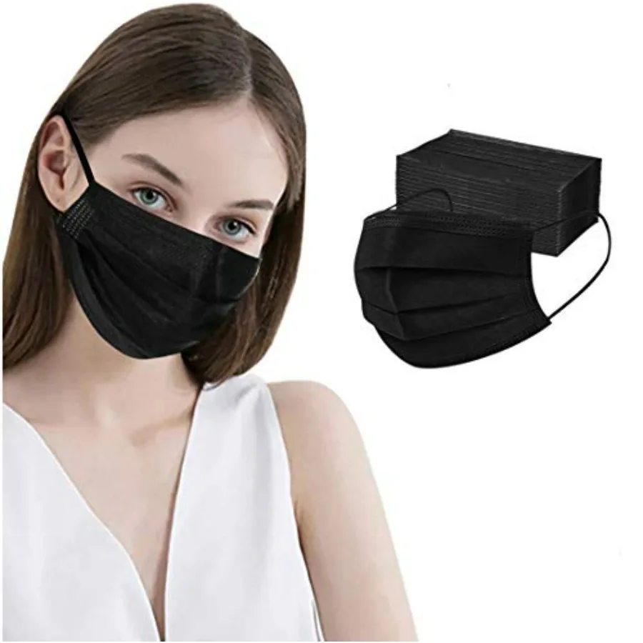 500pcs Disposable Black Mask, 3-Ply Face Masks with Earloops
500pcs Disposable Black Mask, 3-Ply Face Masks with Earloops