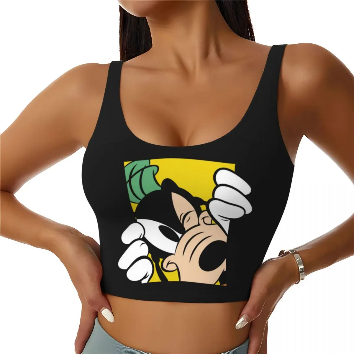 Пользовательский широкоформатный спортивный бюстгальтер Goofy для женщин, укороченный топ для тренировок и йоги
Пользовательский широкоформатный спортивный бюстгальтер Goofy для женщин, укороченный топ для тренировок и йоги