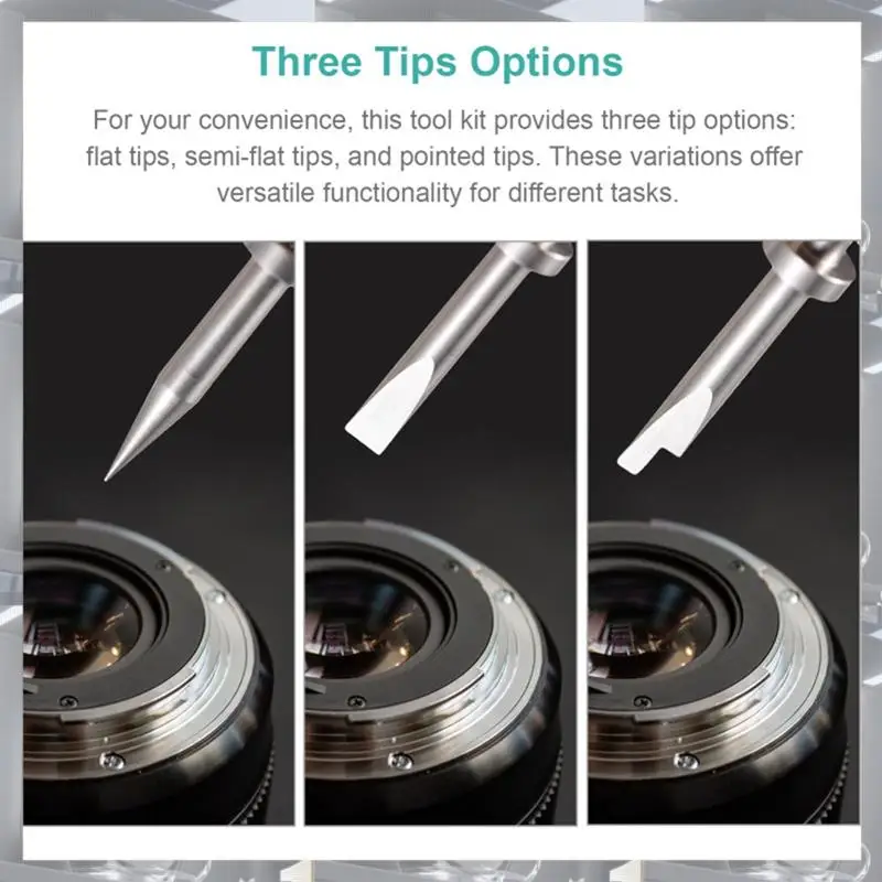 Hot Selling-Camera Repair Tool With Detachable Flat & Pointed Tips For Camera Lens All Metal Lens Repair Set With 6 Tips 8 Screw
Hot Selling-Camera Repair Tool With Detachable Flat & Pointed Tips For Camera Lens All Metal Lens Repair Set With 6 Tips 8 Screw