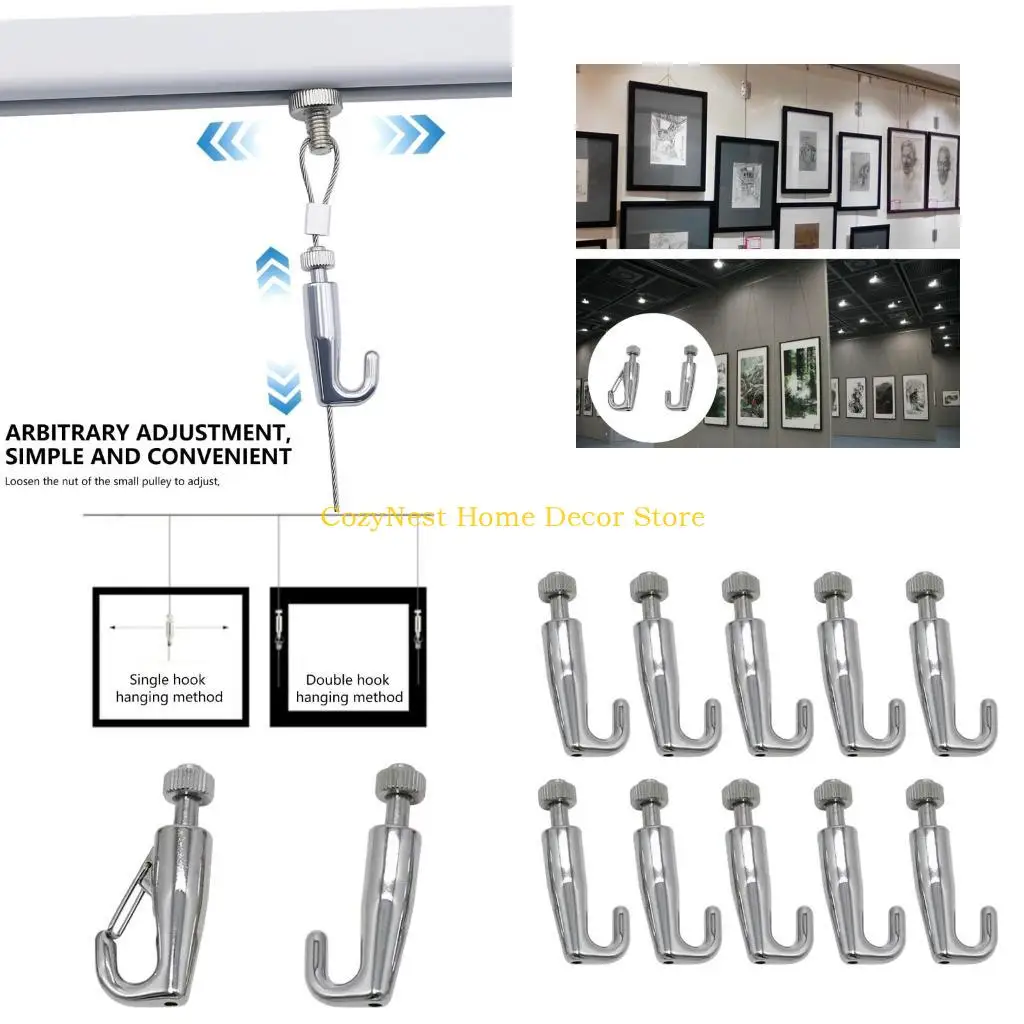 92MF 10pcs Easy to Use Adjustable Picture Hanging Hooks Secure Artwork Display Hanger Practical Stainless Steel Photo Hangers
92MF 10pcs Easy to Use Adjustable Picture Hanging Hooks Secure Artwork Display Hanger Practical Stainless Steel Photo Hangers