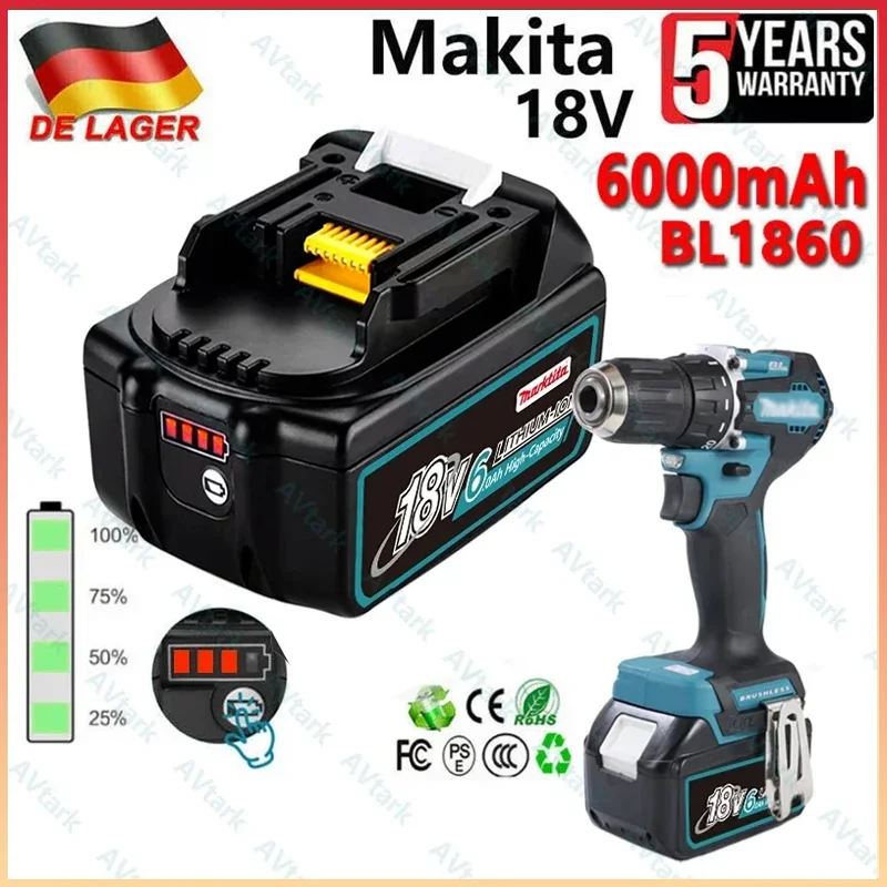 Rechargeable 18V 3.0/4.0/6.0/9.0Ah Li-Ion Battery For Makita BL1830 BL1815 BL1860 BL1840 Replacement Power Tool Battery
Rechargeable 18V 3.0/4.0/6.0/9.0Ah Li-Ion Battery For Makita BL1830 BL1815 BL1860 BL1840 Replacement Power Tool Battery