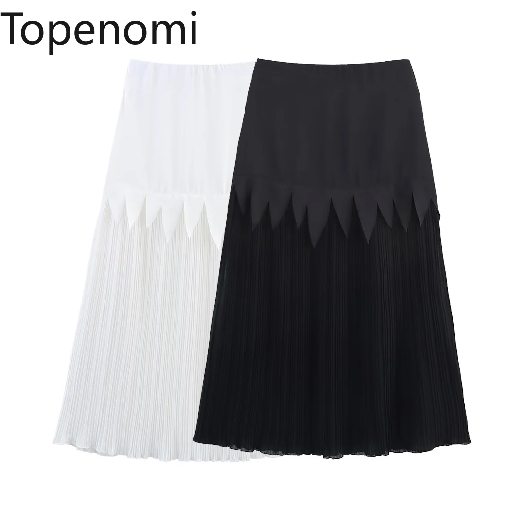 Topenomi Women Skirt 2025 Summer High Waist Chiffon Patchwork Pleated A-line Long Skirts Simple Solid Versatile Faldas Outfit
Topenomi Women Skirt 2025 Summer High Waist Chiffon Patchwork Pleated A-line Long Skirts Simple Solid Versatile Faldas Outfit