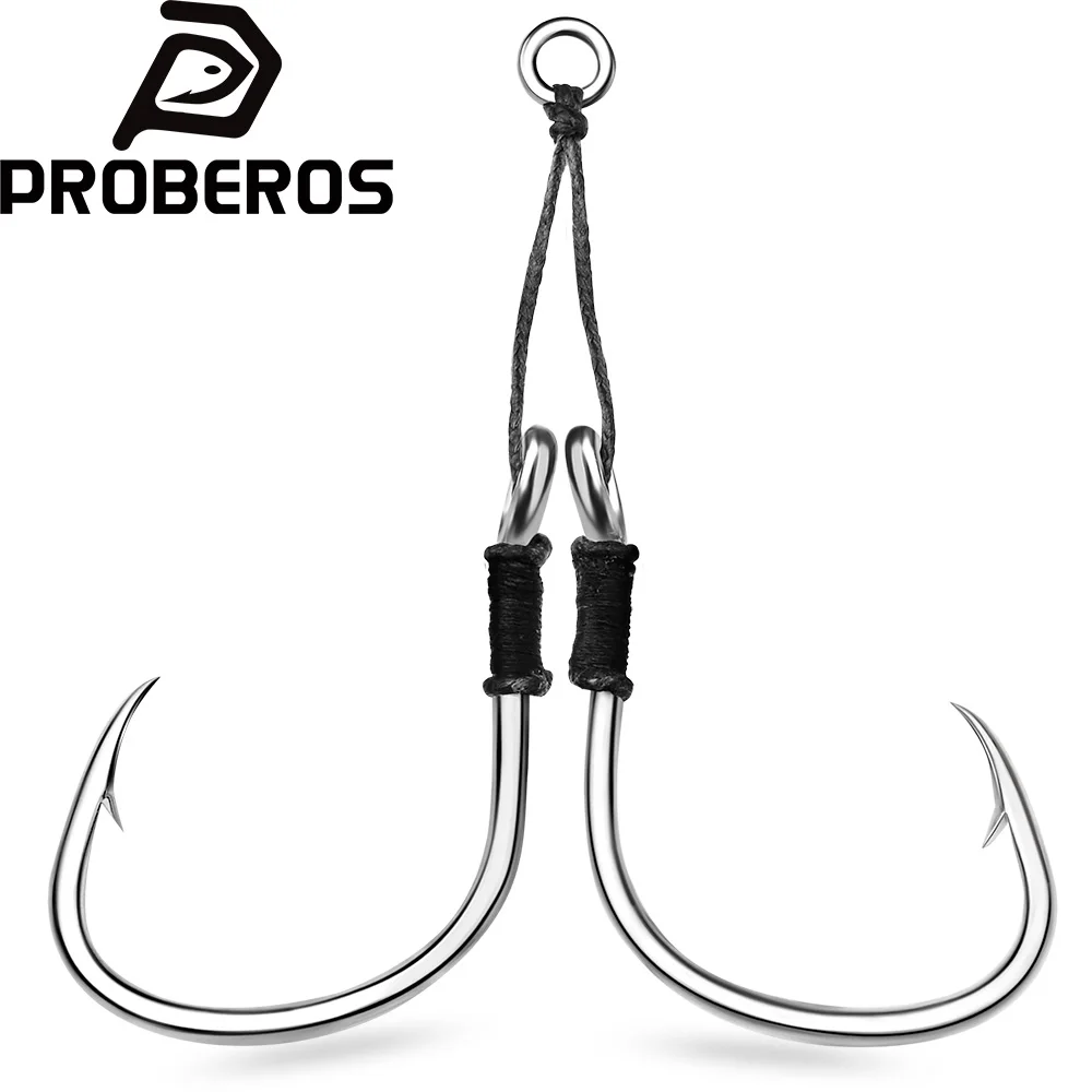 PROBEROS 10pcs Sharp High Carbon Steel Assist Hook Barbed Thread Feather Fishing Tackle Ring Jigging Pesca Tool Lure Fish Hooks
PROBEROS 10pcs Sharp High Carbon Steel Assist Hook Barbed Thread Feather Fishing Tackle Ring Jigging Pesca Tool Lure Fish Hooks