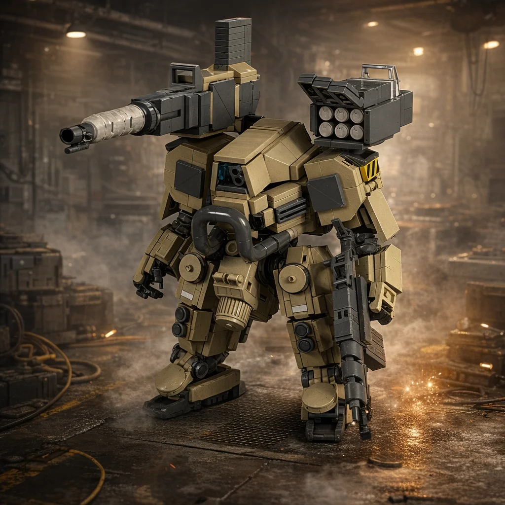 Creative Desert Mecha Building Blocks Set Small Particle Robot Model DIY Assembly Bricks Military Style Display Toy